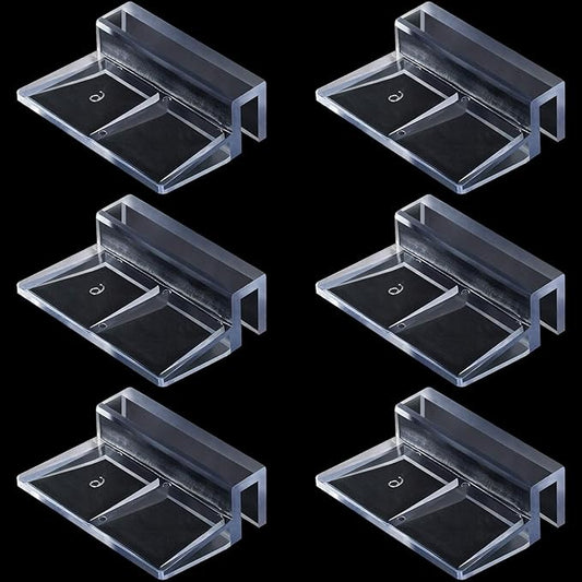 OIIKI 6 PCS Aquarium Glass Cover Clip, Clear Acrylic Support Holder, Aquarium Lid Clips Clamps, for Aquarium Fish Tank (6mm) OIIKI