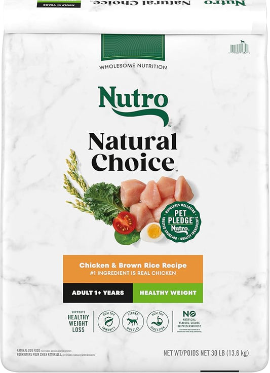 Nutro Natural Choice Adult Healthy Weight Dry Dog Food, Chicken and Brown Rice, 30 lbs. - PAWPICO