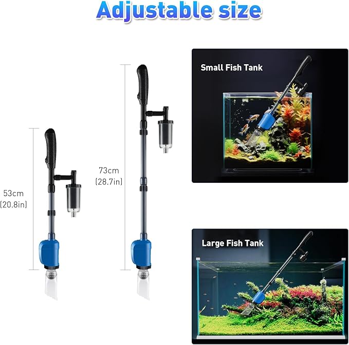 lives Electric Aquarium Vacuum Gravel Cleaner, 32W 6 in 1 Multifunction Automatic Fish Tank Gravel Cleaner Vacuum for Wash Sand & Water Changer Lives