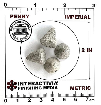 1/2” x 5/8” Straight Cut Cones - General Purpose Formula Tumbling Or Vibratory Media 1 lb Includes a (Clean, Dry and Store) Bag for use in Vibrating Tumbler Or Rotating Tumbler InteractiviaFinishingMedia