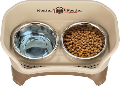 Neater Feeder Express Medium to Large Mess Proof Feeder for Medium to Large Dogs, 7 Cup Stainless Steel Bowls, Elevated, No Spill, Non-Tip, Non-Slip Elevated Dog Bowls. Made in USA - PAWPICO