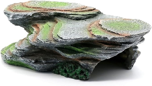 Reptile Resting Terrace Tortoise Climbing Platform Shale Scape Step Ledge, Reptile Cave Hideout Leopard Gecko Accessories Decorations, Great for Reptiles, Amphibians, Bearded Dragons, Lizard, Frogs relaqcc