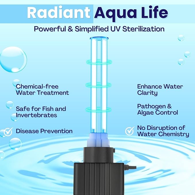 Flexzion UV Light for Pond - 55W XL Pond UV Light, 13209 Gal Capacity, 5000L/H UV Pond Clarifier for Outdoor Ponds, Clears Water in Days (CUV-155) Flexzion