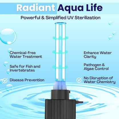 Flexzion UV Light for Pond - 55W XL Pond UV Light, 13209 Gal Capacity, 5000L/H UV Pond Clarifier for Outdoor Ponds, Clears Water in Days (CUV-155) Flexzion