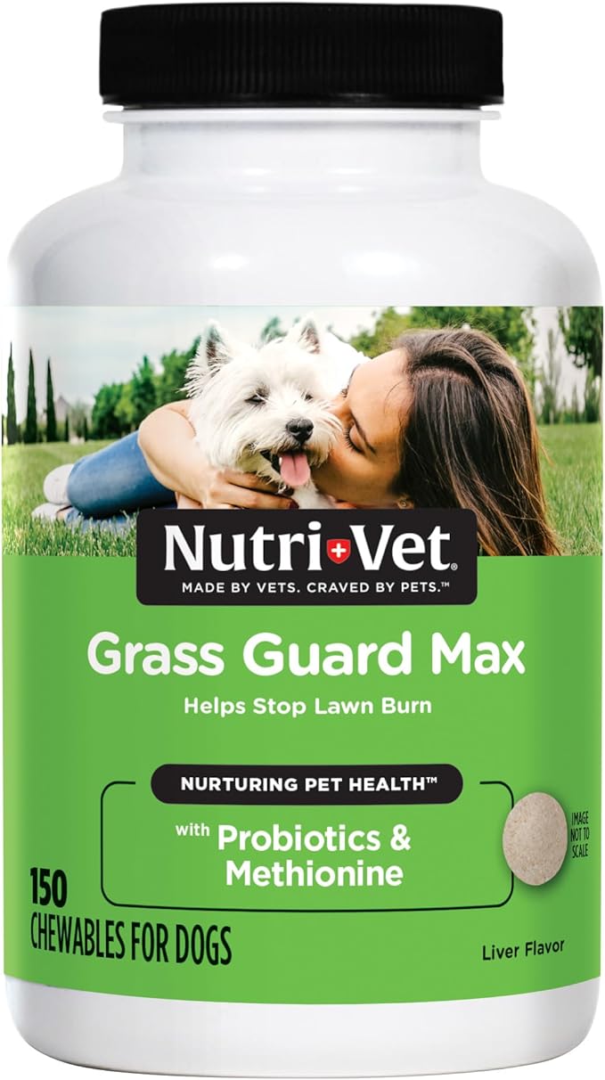 Nutri-Vet Grass Guard Chewables for Dogs - Made with Probiotics and Digestive Enzymes - Prevent Lawn Burn from Urine - 150 Count Nutri-Vet