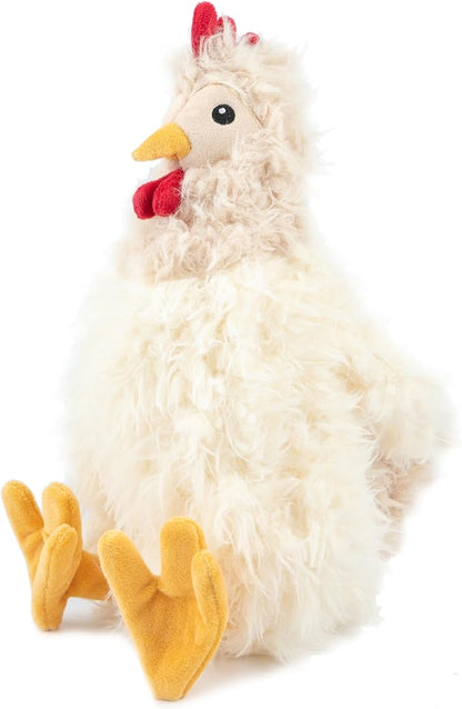 Best Pet Supplies Chicken Crinkle Plush Dog Toys for Interactive Play, Puppy and Senior Indoor Play, Colorful Chicken Toy Shape, Cute and Cuddly - Crinkle Chicken Bundle (Brown, Beige, Wine Red) - PAWPICO