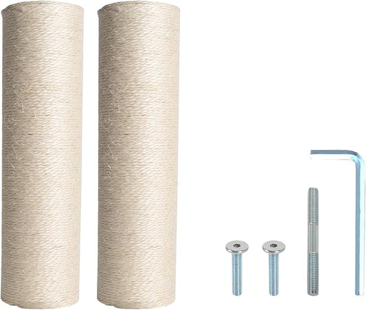 Dimaka Cat Scratching Post Replacement Pole, Cardboard and Sisal (Beige-2 Posts, 7.9 in / 20 cm) - PAWPICO