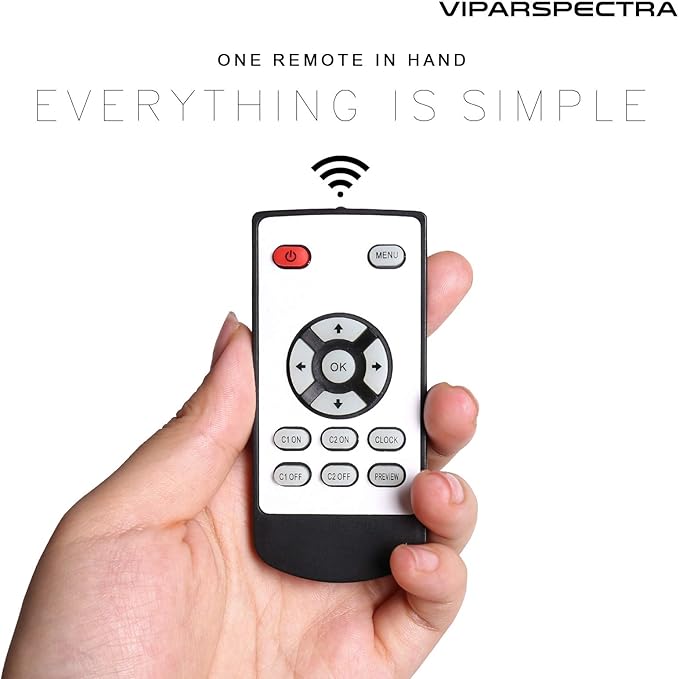 VIPARSPECTRA 165W LED Aquarium Light Dimmable Full Spectrum LED Reef Lights for Coral Saltwater Fish Tank, Remote/Timer Control, Programmable Auto On/Off, Blue/White Dual Channel Brightness 0-100% VIPARSPECTRA