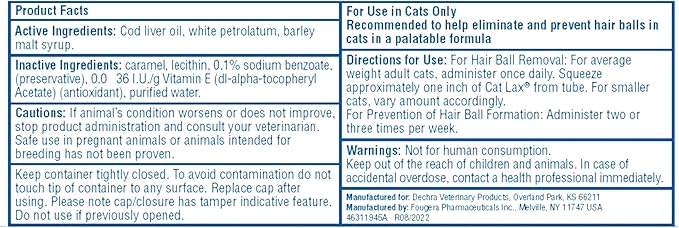 CatLax for Hairball Elimination and Prevention in Cats, 2 oz PAWPICO