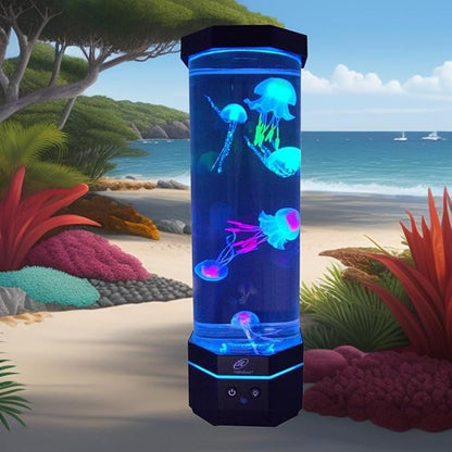 Lightahead LED Sensory Jellyfish Lamp with Bluetooth Speaker and Color Changing Light Effects. Majestic and Standing Tall at 16 Inches! Large (16 Inches Tall) Lightahead%C2%AE