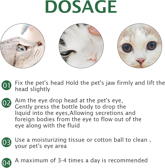 Dog Eye Drops, Eye Cleaner for Dogs & Cats Supports Eyes Infection Relief, Redness & Allergy Eyes Relief, Remove Tear Stain & Eye Debris - Pet Eye Gentle Care Supplement Cats Drops for Eyes - 2 fl oz… PAWPICO