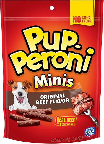 Pup-Peroni Mini Dog Treats, Original Beef Flavor, 5.6 Ounce (Pack of 8), Made with Real Beef - PAWPICO