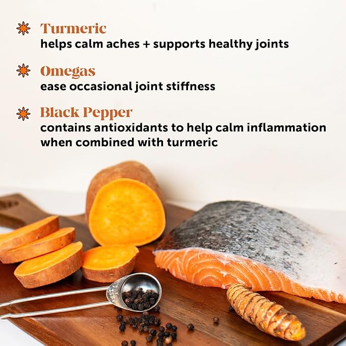 Pet Honesty Hip & Joint Turmeric Health - Joint Supplement for Dogs, Omega-3 Fish Oil, Turmeric Support Joint Health, Ease Stiffness - Advanced Pet Joint Support and Mobility - 90 Ct (Pumpkin) PetHonesty
