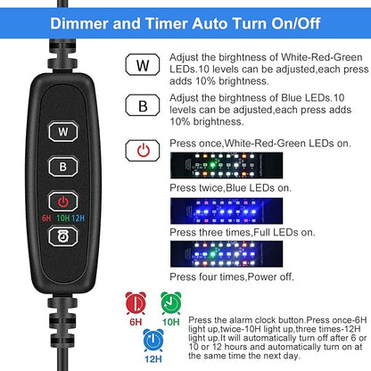 VARMHUS Aquarium lED Light,Fish Tank Light, Plant Light (4.8W, Black) VARMHUS