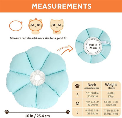 Avont Cat Cone Collar Soft, Adjustable Recovery E Collar Alternative for Cats Kittens Puppies, Elizabethan Neck Cone of Shame to Prevent Licking Biting After Surgery Protect Wounds -Blue(S) Avont