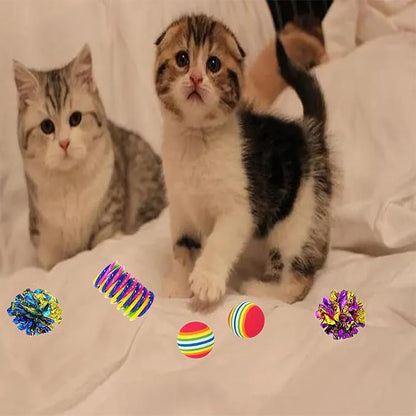 46 PCS Cat Toys for Indoor Cats, Kitten Toys with Cat Spring Toy, Mint Catnip Toys for Cats with Crinkle Cat Toy Mouse Cat Ball Toy for Indoor Cats Kittens Exercise - PAWPICO