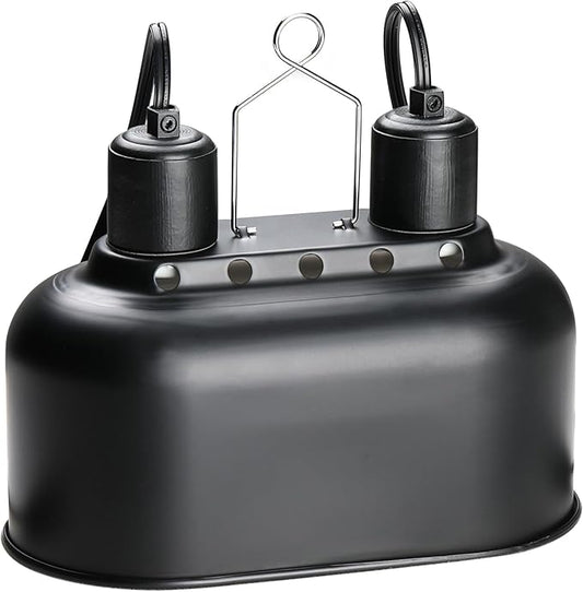 Simple Deluxe Dual Dome Reptile Light Fixture with Separate Switches, Fits Max 100W Reptile Heat Lamp/UVB Light, for Amphibians Terrarium and Tortoise Habitat SimpleDeluxe