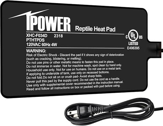 iPower 4X7 Inch Reptile Heat Pad Under Tank Heater Terrarium Warmer Heating Mat for Turtles Lizards Frogs and Other Small Animals iPower