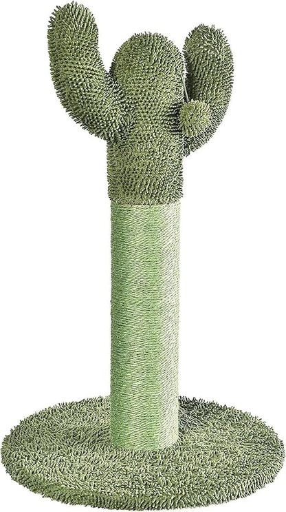 Amazon Basics Cactus Cat Scratching Post with Dangling Ball, 25.6 Inches, Green - PAWPICO