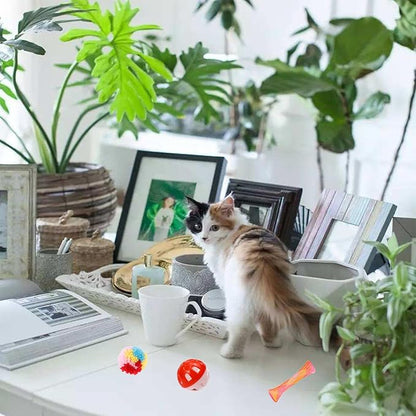 46 PCS Cat Toys for Indoor Cats, Kitten Toys with Cat Spring Toy, Mint Catnip Toys for Cats with Crinkle Cat Toy Mouse Cat Ball Toy for Indoor Cats Kittens Exercise - PAWPICO