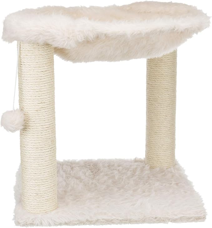 TRIXIE Baza Scratching Post with Hammock | 18" Base. Color: Cream - PAWPICO