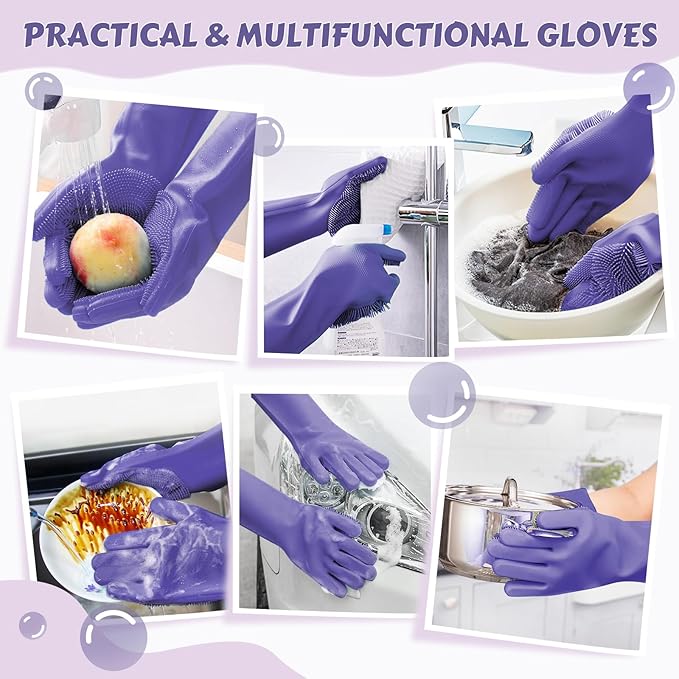 Pecute Heat Resistant Silicone Grooming Gloves with High-Density Teeth and Enhanced Five Finger Design for Bathing and Massaging Dogs and Cats - PAWPICO
