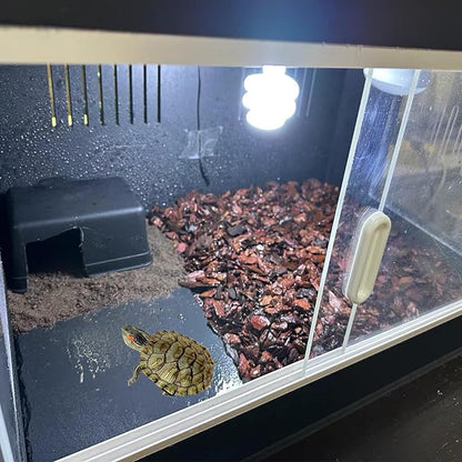 Reptile Basking Platform 2Pcs 9.8'' Large Tortoise Rock Plate Slate Feeding Platform Food Dish Bowl Turtle Bathing Rock Rest Terrace for Chameleon Lizard Bearded Dragon Gecko Snake Frog Newt (25CM) Tfwadmx