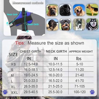 Bolux Dog Harness, No-Pull Reflective Dog Vest, Breathable Adjustable Pet Harness with Handle for Outdoor Walking - No More Pulling, Tugging or Choking (Blue, XXL) Bolux