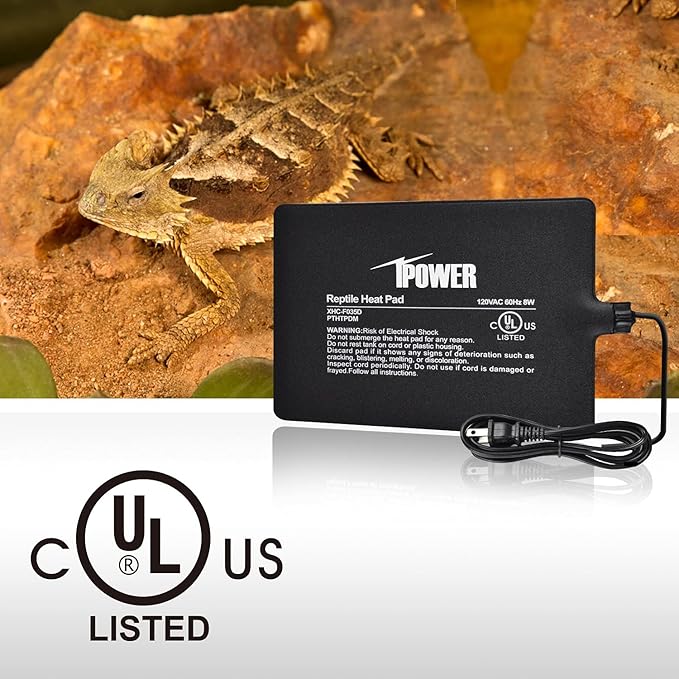 iPower 6X8 Inch Reptile Heat Pad Under Tank Heater Terrarium Warmer Heating Mat and Digital Thermostat Controller for Turtles Lizards Frogs and Other Small Animals iPower