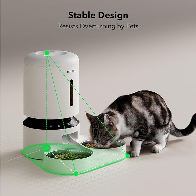 PETLIBRO Automatic Cat Feeder, WiFi Pet Feeder for 2 Cats or Dogs with APP Control, 5L Timed Cat Food Dispenser, Adjustable Meal Splitter, Fresh Food Storage, 10s Meal Call, Stainless Steel Bowls - PAWPICO
