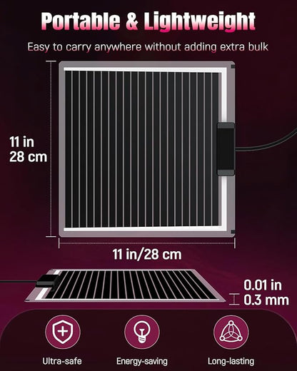 Pawfly 28 W Reptile Heat Pad 11 x 11 Inch Reptile Heating Pad Under Tank Terrarium Safe Fast Heating Mat Heat Mat for Turtles Frogs Snakes Lizards Geckos Hermit Crabs Spiders & Other Reptiles Pawfly