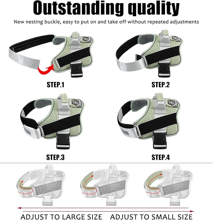 Bolux Dog Harness, No-Pull Reflective Dog Vest, Breathable Adjustable Pet Harness with Handle for Outdoor Walking - No More Pulling, Tugging or Choking Bolux