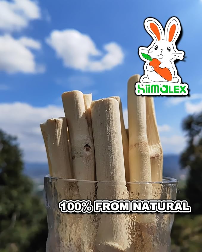 HIIMALEX Bunny Snacks 300g/10oz. Sweet Bamboo Molar Chew Treat Sticks for Rabbits Guinea Pigs Hamsters Small Animal MakeTheKingdomforYourBunnies