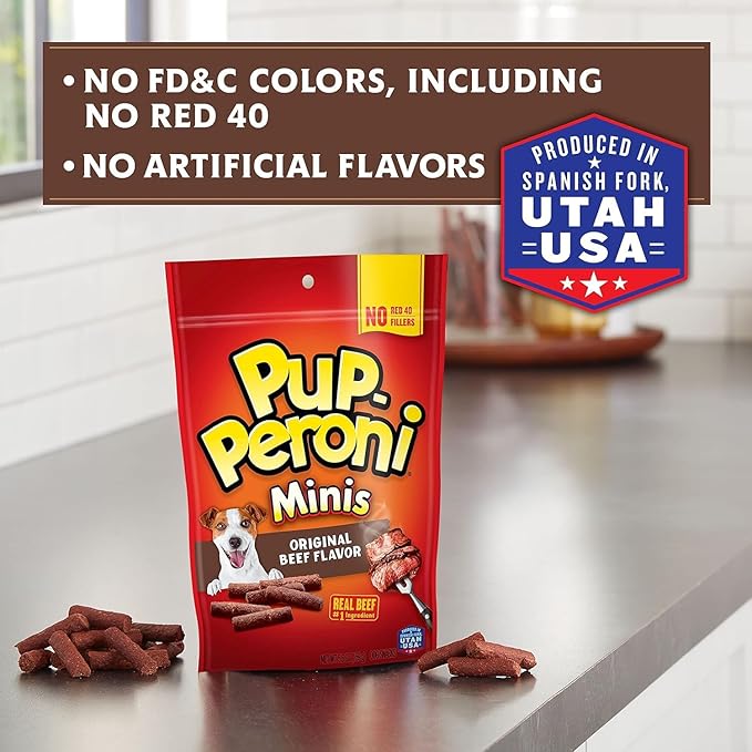 Pup-Peroni Mini Dog Treats, Original Beef Flavor, 22.5 Ounce, Made with Real Beef (Pack of 2) - PAWPICO