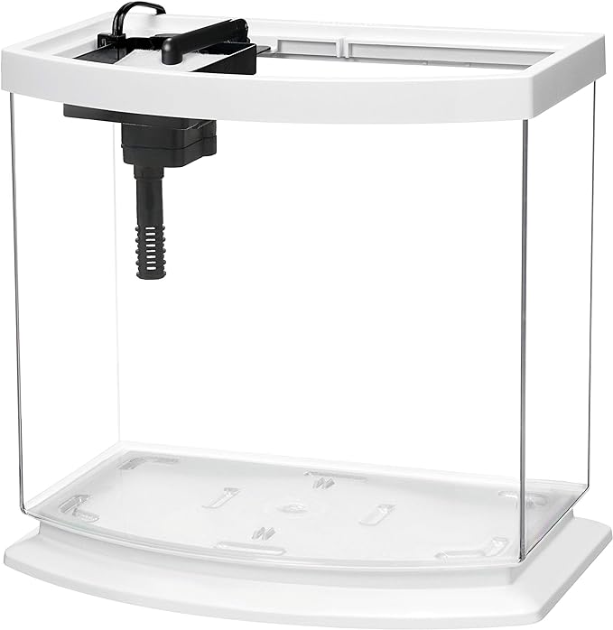 Aqueon LED MiniBow Aquarium Kit with SmartClean Technology, White, 2.5 Gallon Aqueon