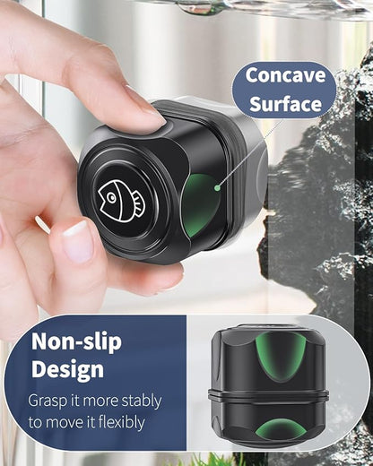 Pawfly Aquarium Magnetic Brush Fish Tank Cleaner for Acrylic & Plastic Aquariums 1.8 Inch Mini Soft Fluff Scrubber Pads Floating Dust Cleaning Tool for 4/5 Inch Thick Fish Tank up to 30 Gallons Pawfly