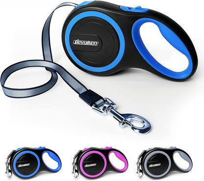 26 FT Retractable Dog Leash with No Tangle, Heavy Duty Great Leash for Dog up to 110lbs, One-Handed Brake, with Non-Slip Handle, Strong Nylon Tape for Small, Medium and Large Dogs LIEVUIKEN