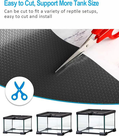 Bearded Dragon Tank Accessories, Reptile Terrarium Liner Substrate for Leopard Gecko, Snake, Lizard and Tortoise, Non-Adhesive Reptile Carpet Bedding for Reptile Tank, Black Duedusto
