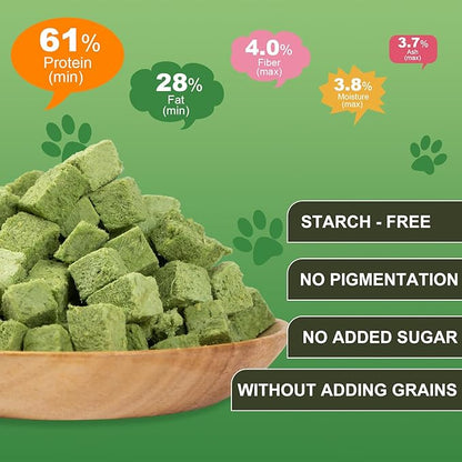 Cat Grass Treats Cubes - 80g Natural Freeze Dried Cat Grass Teething Stick Cat Treats Snacks Edible Cat Chew Toys for Hairball Removal Teeth Cleaning - PAWPICO