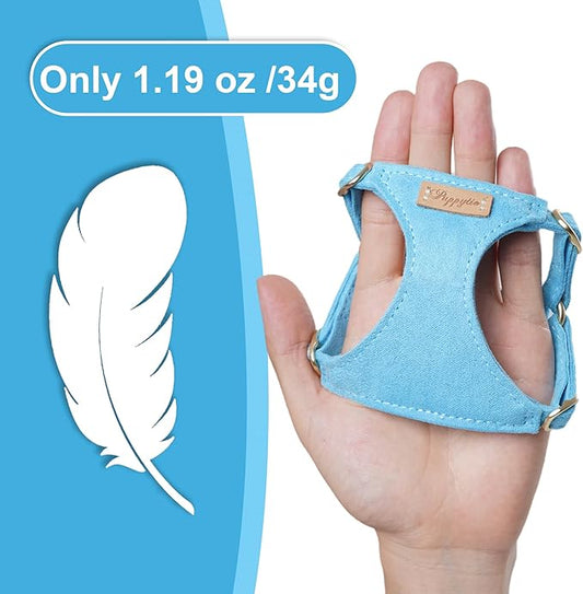 Puppytie No Pull xs Dog Harness with Multifunction Dog Leash,Soft Adjustable No Choke Escape Proof Pet Harness Vest,Ocean Blue,XS Puppytie