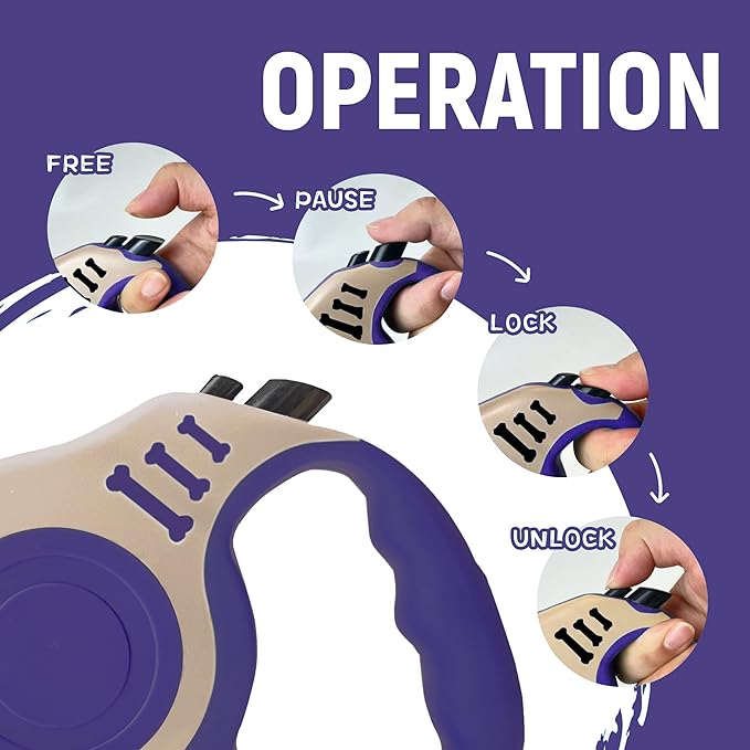 Retractable Dog Leash Automatic Telescopic Tractor Dog Tape, Pet Tape 10/16 FT Durable and Convenient, with Non-Slip Handle, Suitable for Small and Medium-Sized Dogs LIEVUIKEN