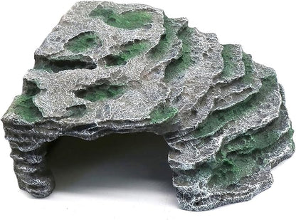 Large Reptile Hide Shale Scape Step Ledge, Reptile Cave Hideout, Bearded Dragons Accessories, Basking Rocks for Bearded Dragons (Large-B-11.8 * 9.8 * 5.3) relaqcc
