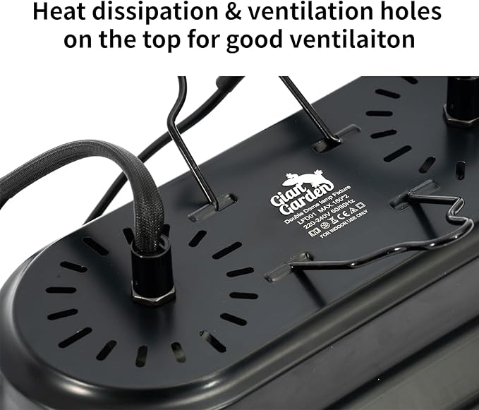 Dual Reptile Light Fixture with 2 Different Switches, Deep Dome Reptile Heat Lamp Fixture fit E26 Reptile Lamp, UVB Reptile Light Fixture Kit Perfect for Reptiles Amphibians Giangarden