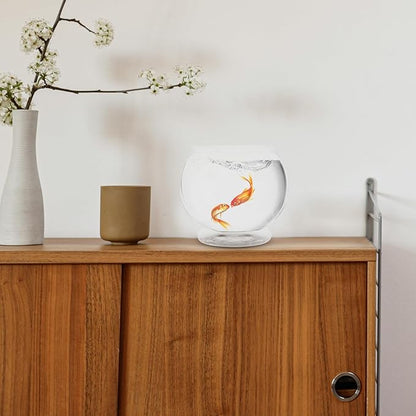 POPETPOP Plastic Fish Bowls Round Aquarium Clear Fish Keeper Fishbowl Vase Pot for Wedding Party Event Christmas Holiday Home Decor 18cm POPETPOP