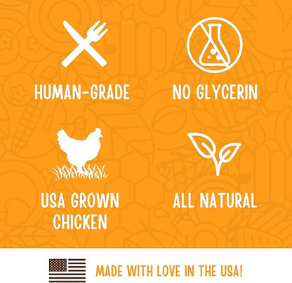 Full Moon Chicken Jerky Healthy All Natural Dog Treats Human Grade Made in USA Grain Free 6 oz (Pack of 2) - PAWPICO