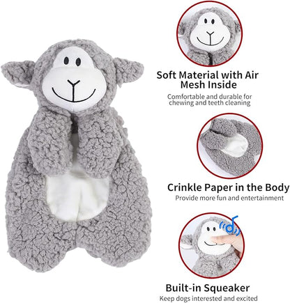 DODODOLA Dog Toys Lamp Puppy Toys Plush Partial Stuffed Chew Toy Soft Squeaky Dog Teething Toys for Small Medium Big Large Dogs Pet to Keep Them Busy - PAWPICO