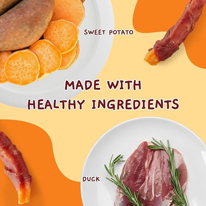 Jungle Calling Sweet Potato & Duck Dog Treats, Vegetarian, Nutritious and Delicious Snacks for Your Furry Friend, 10.6 oz - PAWPICO