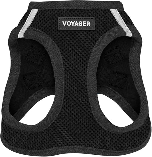 Voyager Step-in Air Dog Harness - All Weather Mesh, Reflective, No Pull Harness for Small, Medium Dogs, Cats - Secure with Hook & Loop Fastener, Buckle, Double D-Rings - Black, L BestPetSuppliesLLC