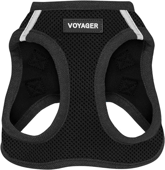 Voyager Step-in Air Dog Harness - All Weather Mesh, Reflective, No Pull Harness for Small, Medium Dogs, Cats - Secure with Hook & Loop Fastener, Buckle, Double D-Rings - Black, M BestPetSuppliesLLC