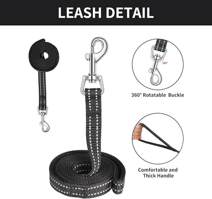 AMTOR Small Dog Harness with Leash Set, No Escape Easy Walk Puppy Harnesses for Training Walking, Step-in Reflective Soft Dogs Vest for XS S Medium Extra-Small Large Sized Dog(BlackYellow,XL) AMTOR